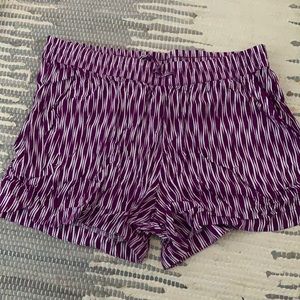 Purple and white patterned shorts